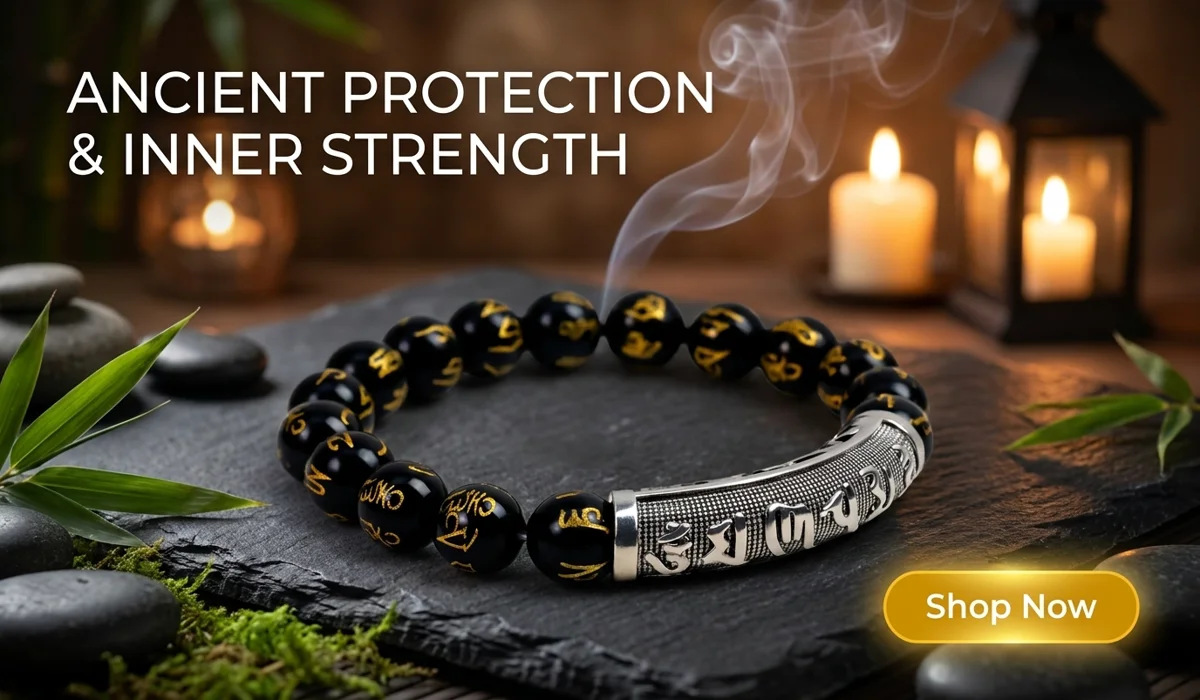 Obsidian Guardian Mantra Bracelet - Unyielding Strength protection jewelry for meditation and mindfulness blog post