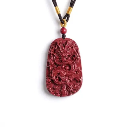 Purple Gold Sand Dragon Cinnabar Pendant Necklace – Protection, Prosperity & Spiritual Harmony