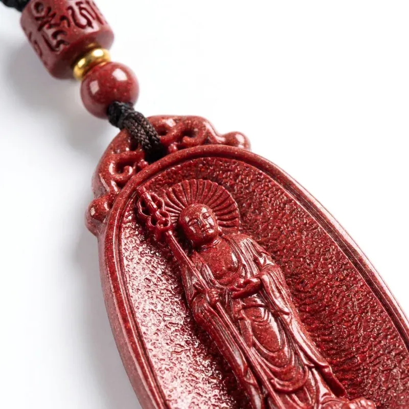 Purple Gold Sand Cinnabar Bodhisattva Necklace – Spiritual Protection, Prosperity & Inner Peace