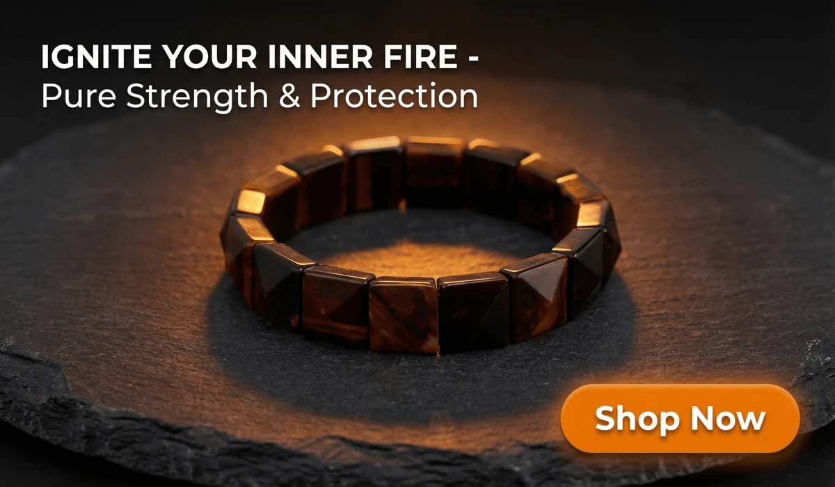 Red Tiger's Eye Flat Beaded Bracelet - The Warrior's Fire premium gemstone jewelry for strength and protection