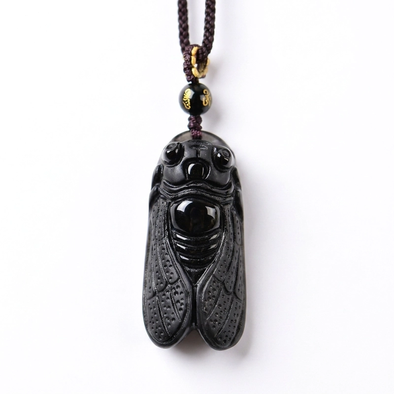 Obsidian Cicada Pendant – Academic Success, Instant Achievement & Protection