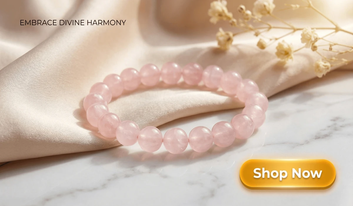 Rose Quartz Beaded Bracelet for Love and Emotional Harmony - High-end healing crystal jewelry for inner peace and spiritual wellness