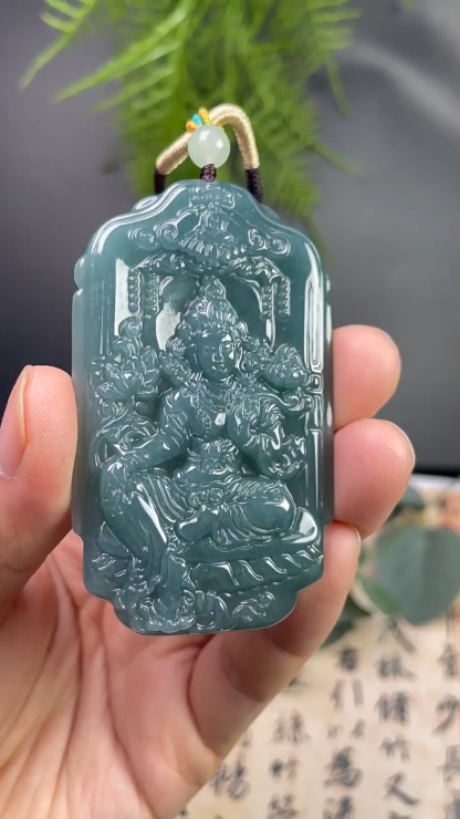Jade Tara Guanyin Natural Jadeite Pendant – Compassion, Protection & Inner Peace