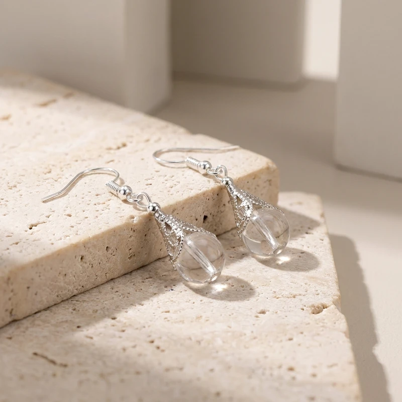 Clear Quartz Earrings for Mental Clarity & Spiritual Protection