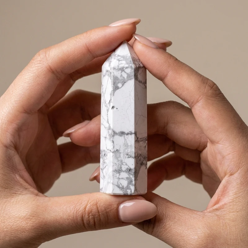 White Turquoise Crystal Wand for Stress Relief & Inner Calm