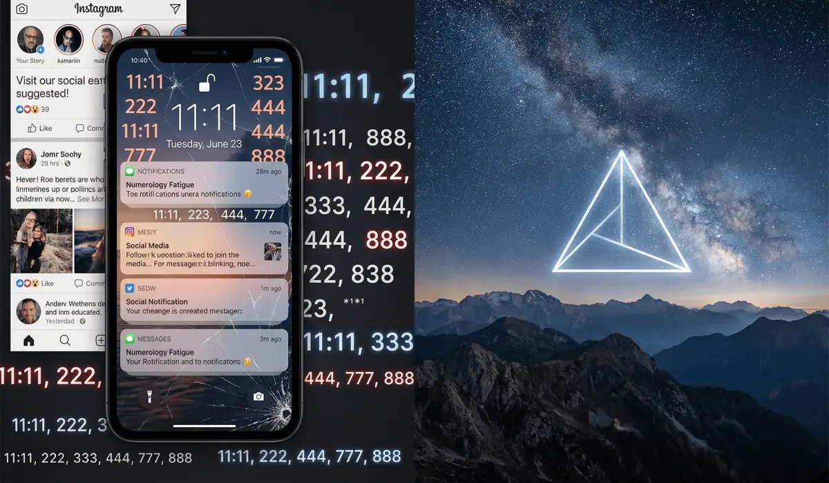 Comparison between digital numerology clutter and the profound quiet of spiritual maturity and divine alignment.