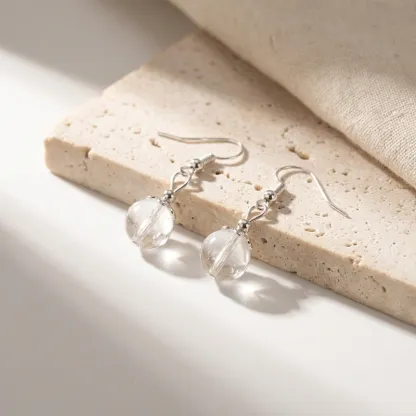 Clear Quartz Earrings – Energy Purification, Focus & Inner Peace