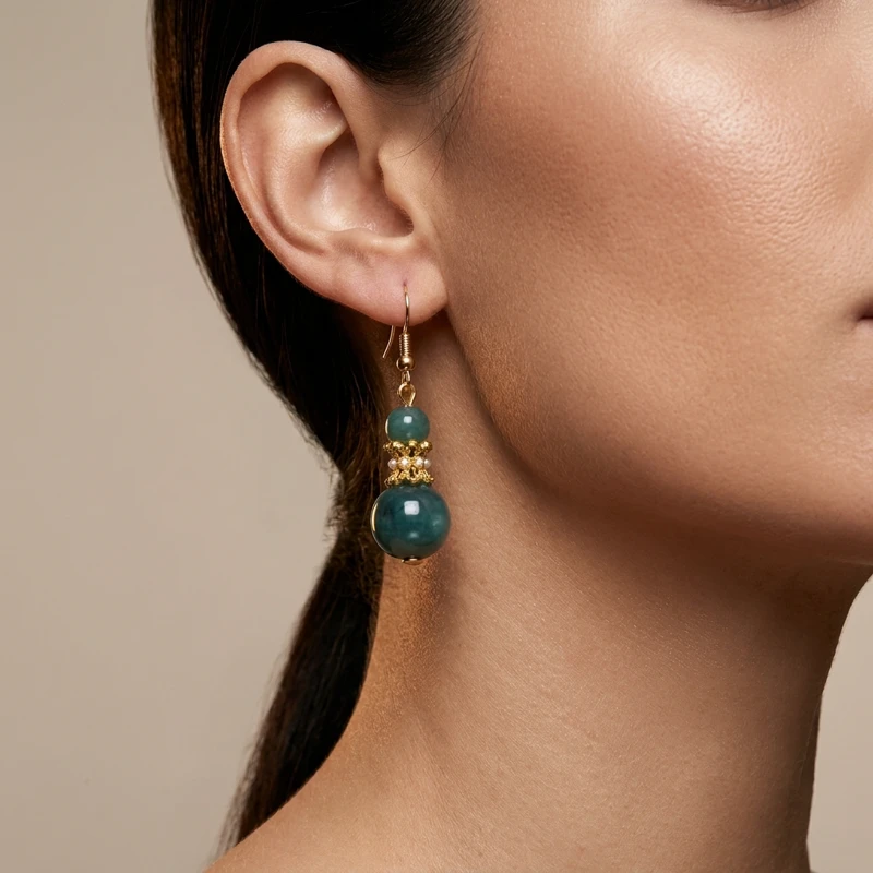 Blue Water Jade Earrings for Serenity & Inner Harmony