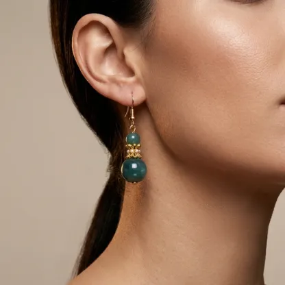 Blue Water Jade Earrings for Serenity & Inner Harmony
