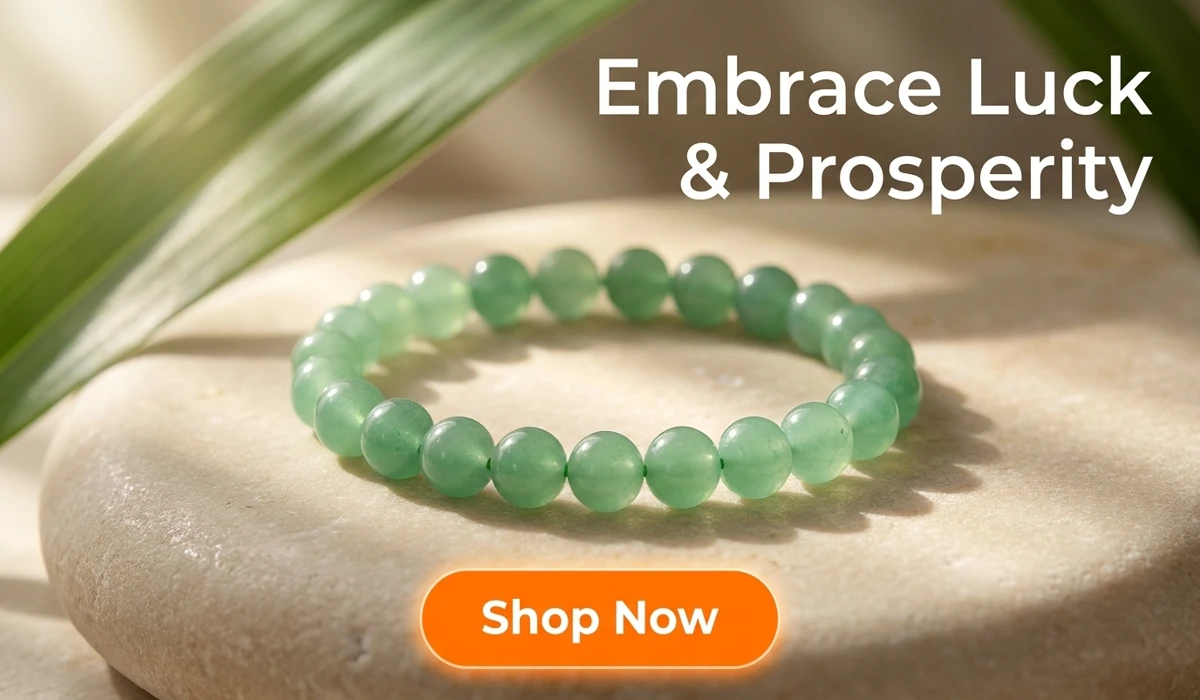 Green Aventurine Beads Bracelet - The Lucky Charm crystal jewelry for abundance and healing
