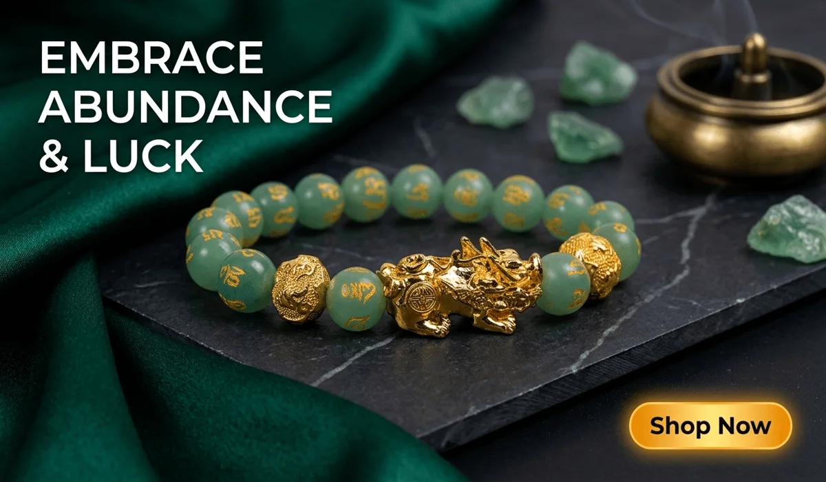 Wealth-Attracting Pixiu Green Aventurine Bracelet for Abundance and Prosperity - Feng Shui Jewelry