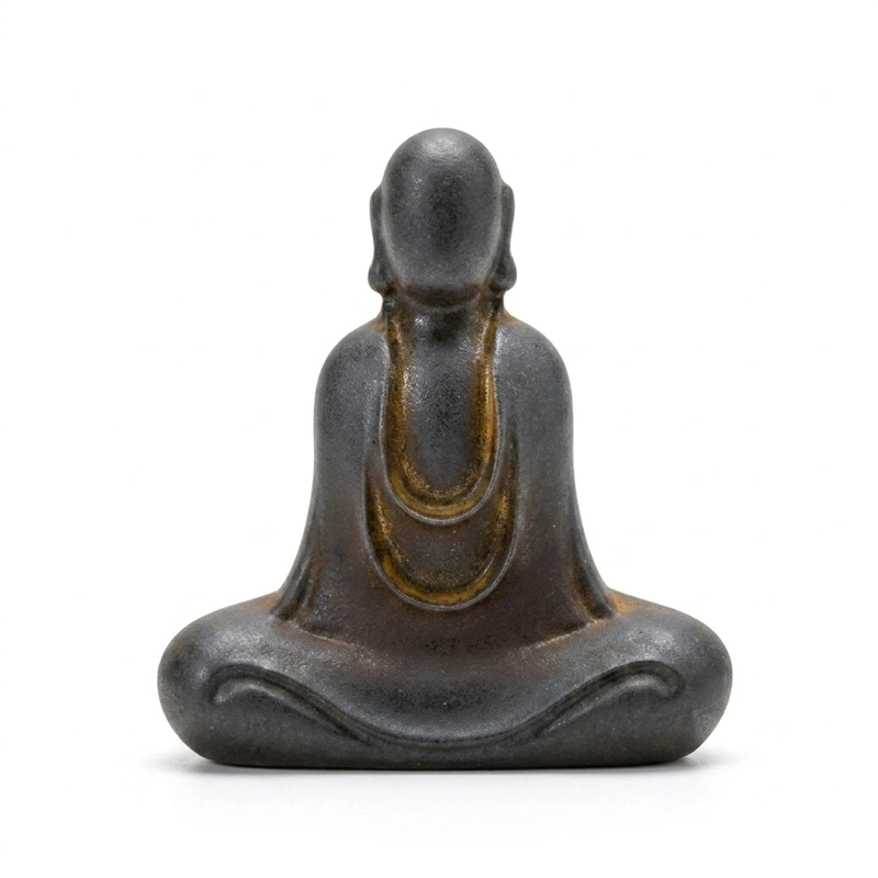 Natural Rust Iron & Resin Zen Buddha Statue for Inner Calm & Spiritual Mindfulness