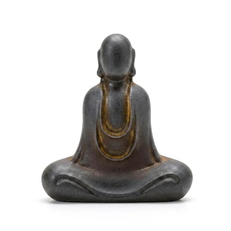 Natural Rust Iron & Resin Zen Buddha Statue for Inner Calm & Spiritual Mindfulness