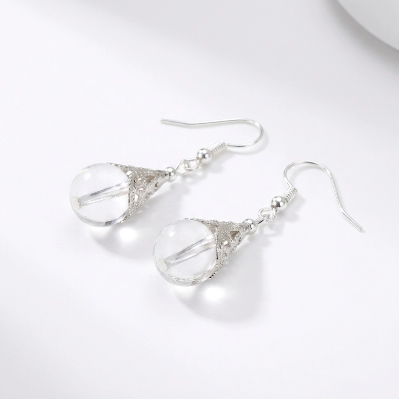 Clear Quartz Earrings for Mental Clarity & Spiritual Protection