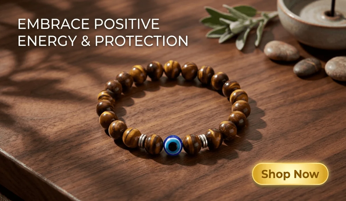 Negativity-Blocking Evil Eye Tiger's Eye Bracelet for protection and steady luck - Premium spiritual jewelry for positive energy