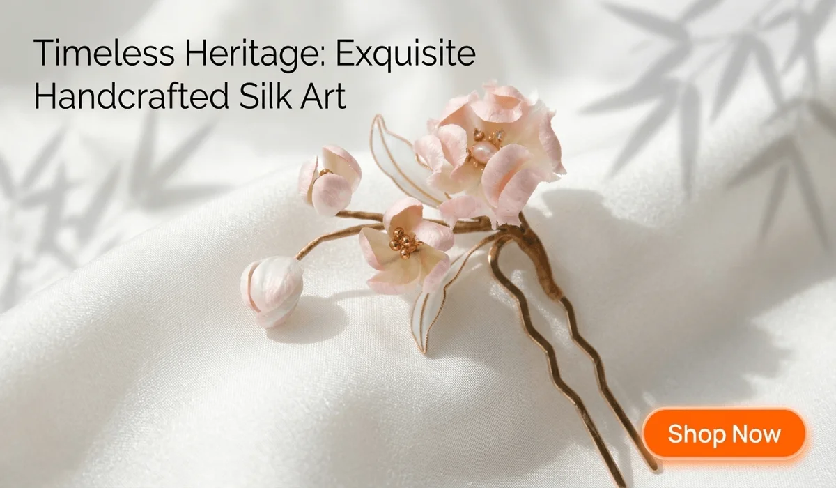 Elegant Handmade Velvet Flower Hairpin - Traditional Silk Floral Art for Bridal and Formal Hairstyles