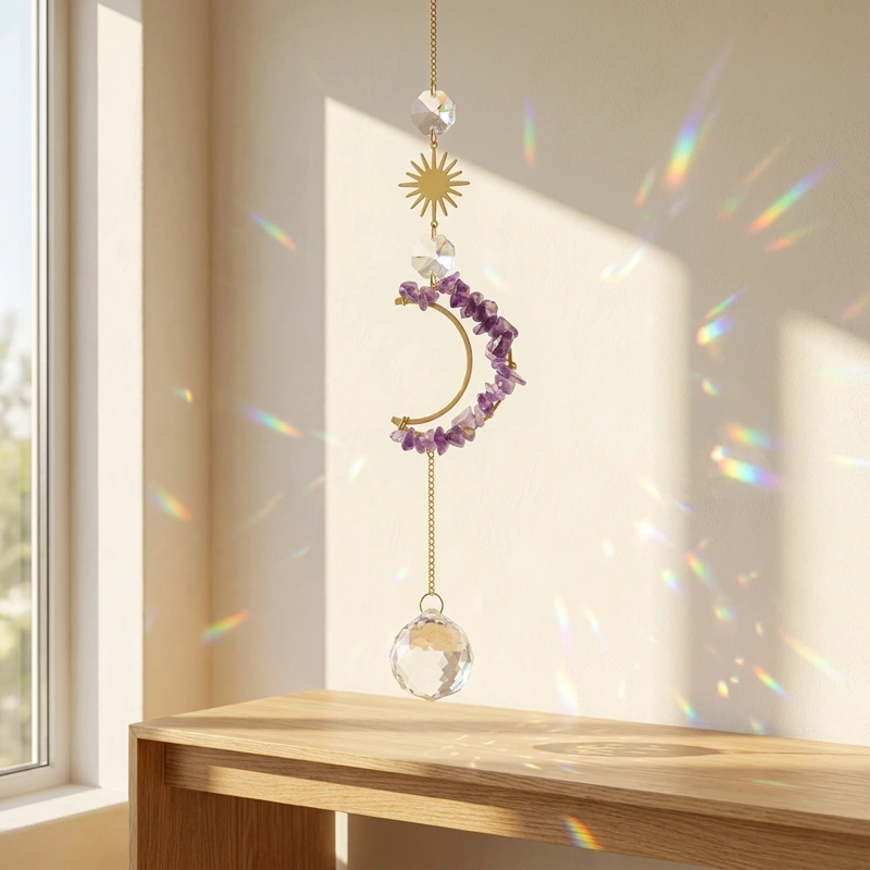 Amethyst Amethyst Crystal Sun Catcher – Inner Peace, Spiritual Wisdom & Positive Energy
