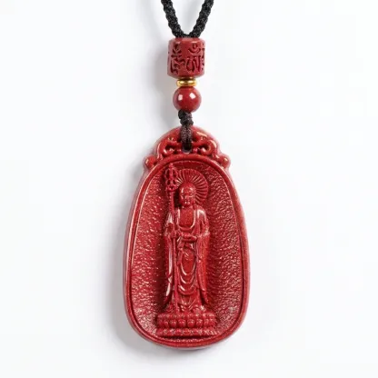 Purple Gold Sand Cinnabar Bodhisattva Necklace – Spiritual Protection, Prosperity & Inner Peace