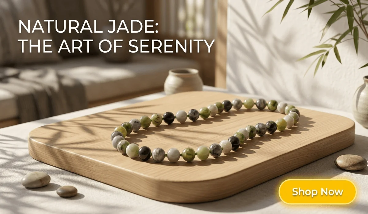 Qinghua Jade Beads Necklace - Premium handcrafted jade jewelry for serenity and elegant style