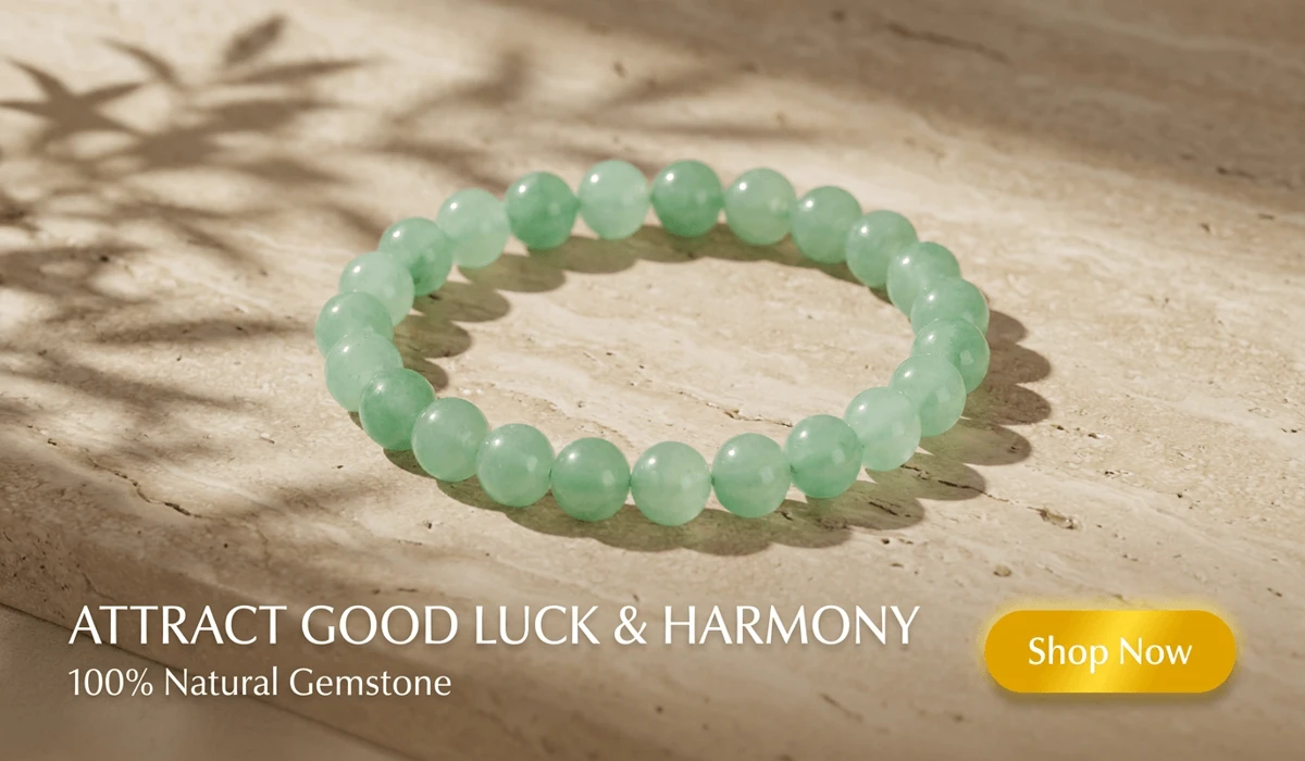 Green Aventurine Beads Bracelet - The Lucky Charm natural gemstone bracelet for luck and harmony