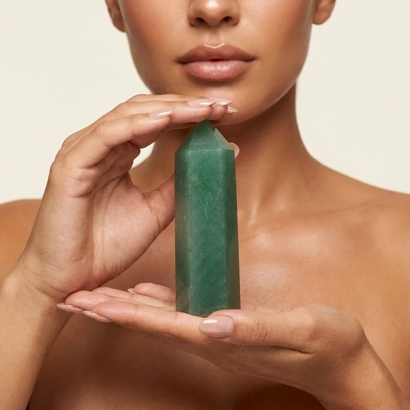 Green Aventurine Crystal Column for Inner Peace & Wealth Attraction