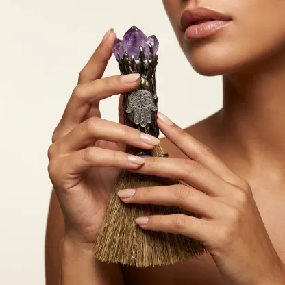 Amethyst Broom – Spiritual Wisdom, Protection & Negative Energy Clearing