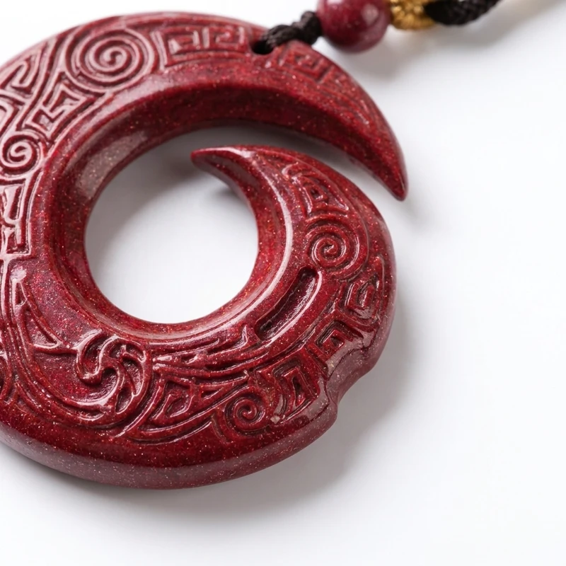 Purple Gold Sand Cinnabar Pendant Necklace – Protection, Good Fortune & Inner Peace