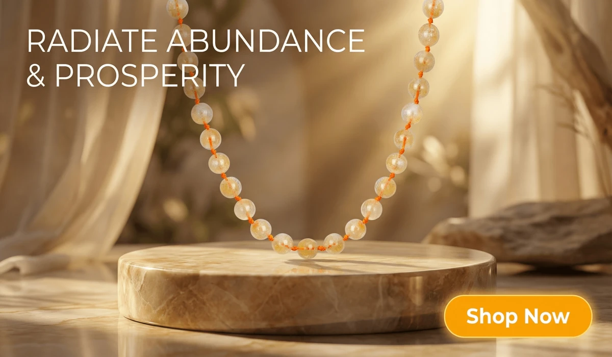 Citrine Radiance Necklace - The Glow of Prosperity, luxury natural gemstone jewelry for abundance and radiance with Shop Now button
