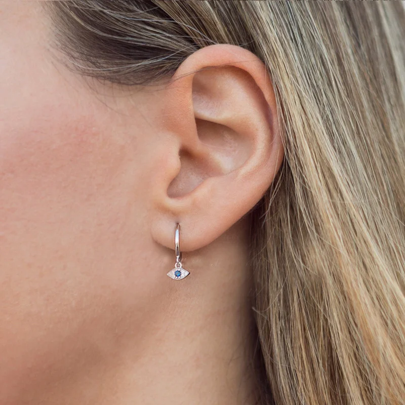 925 Sterling Silver Evil Eye Blessing Protection Stud Earrings