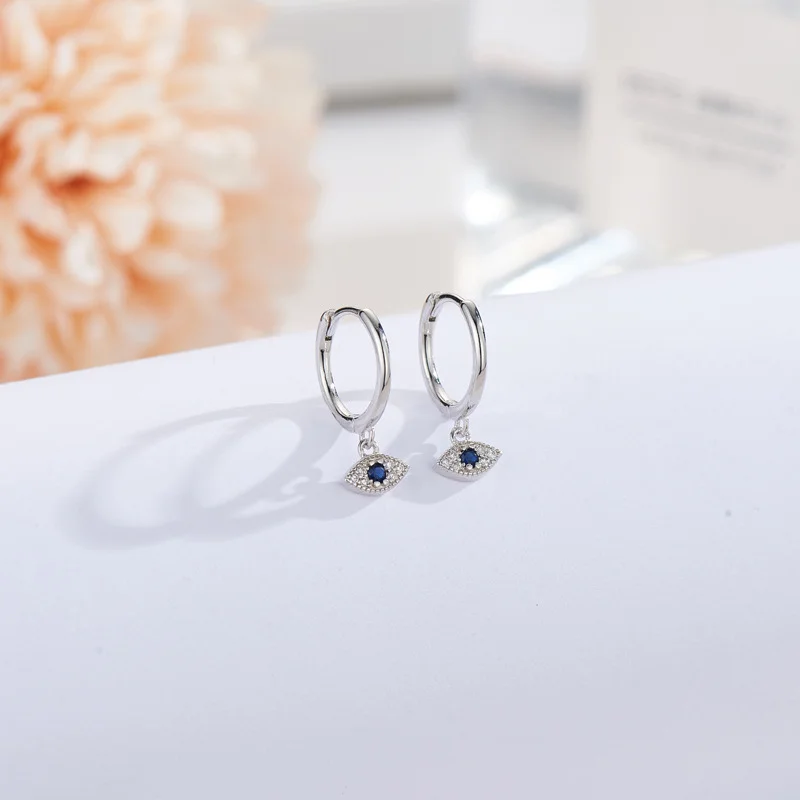 925 Sterling Silver Evil Eye Blessing Protection Stud Earrings