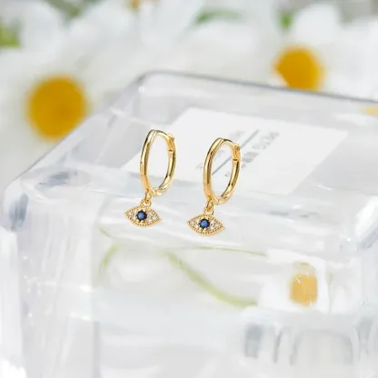 925 Sterling Silver Evil Eye Blessing Protection Stud Earrings
