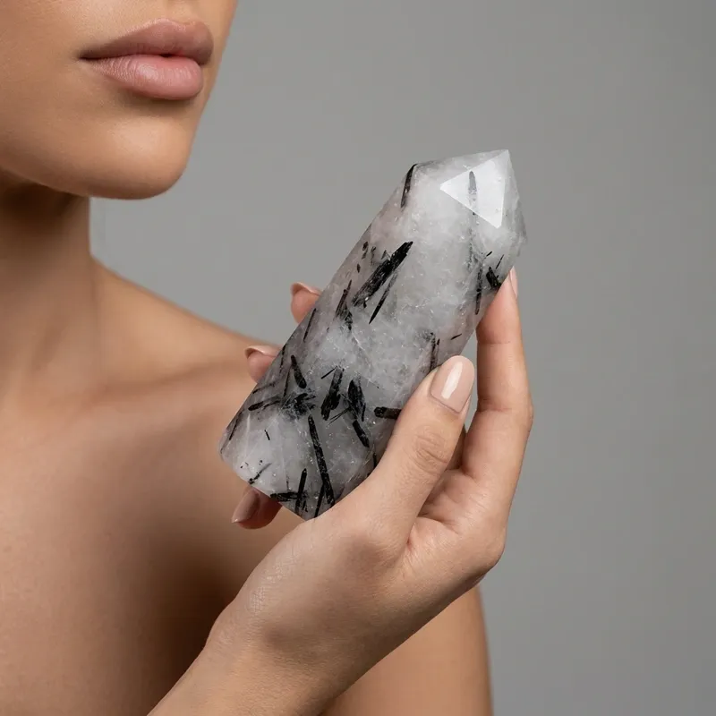 Black Hair Crystal Point for Ultimate Protection & Inner Confidence