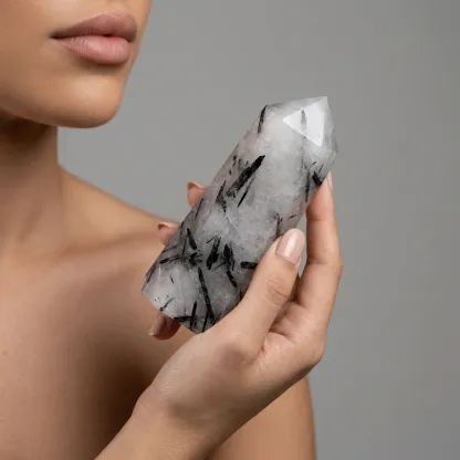 Black Hair Crystal Point for Ultimate Protection & Inner Confidence