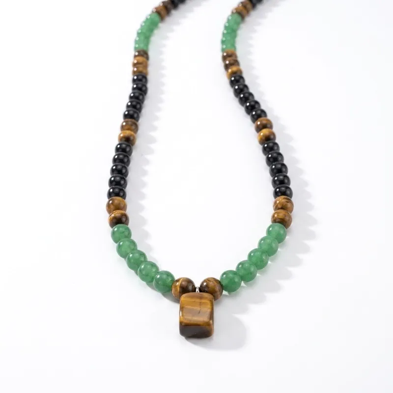 Tiger's Eye & Obsidian Necklace – Courage, Protection & Grounding Energy