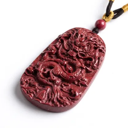 Purple Gold Sand Dragon Cinnabar Pendant Necklace – Protection, Prosperity & Spiritual Harmony