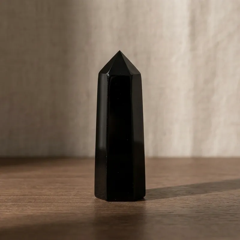 Obsidian Crystal Column – Protection, Vitality & Emotional Calm