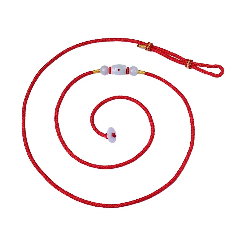 Adjustable Jade Barrel Bead Red String Waist Chain for Women, Chinese Lucky Belly Chain