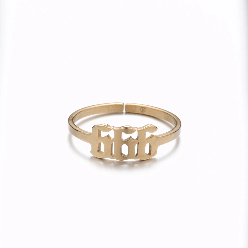 Adjustable Stainless Steel Angel Number Ring – Gold & Silver-Tone Numerology Band