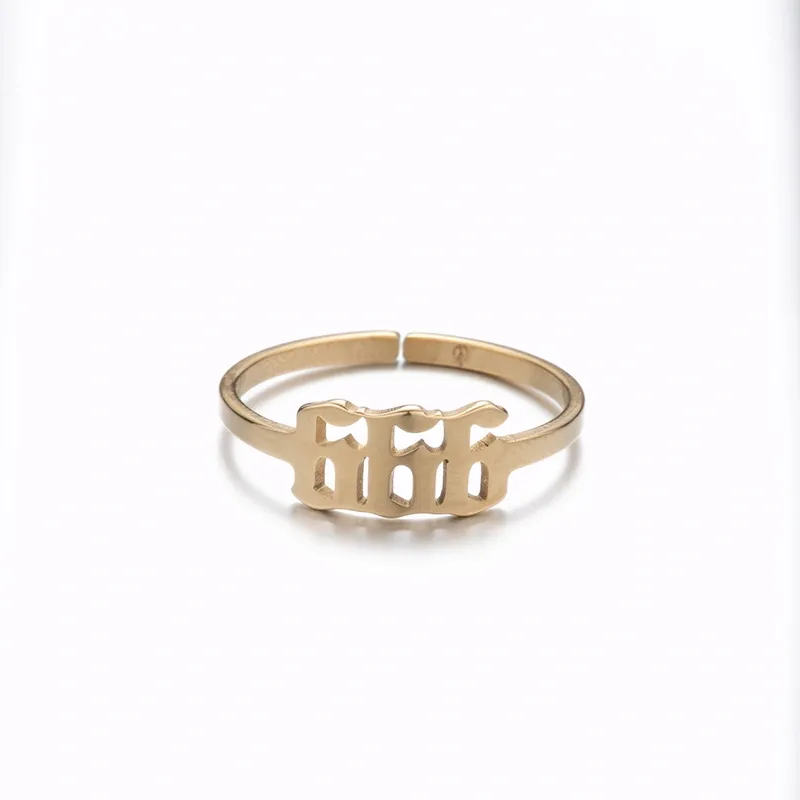 Adjustable Stainless Steel Angel Number Ring – Gold & Silver-Tone Numerology Band