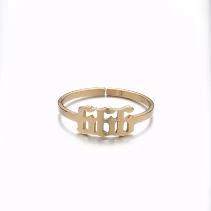Adjustable Stainless Steel Angel Number Ring – Gold & Silver-Tone Numerology Band