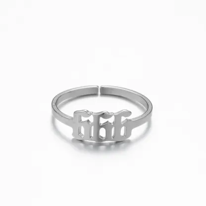 Adjustable Stainless Steel Angel Number Ring – Gold & Silver-Tone Numerology Band