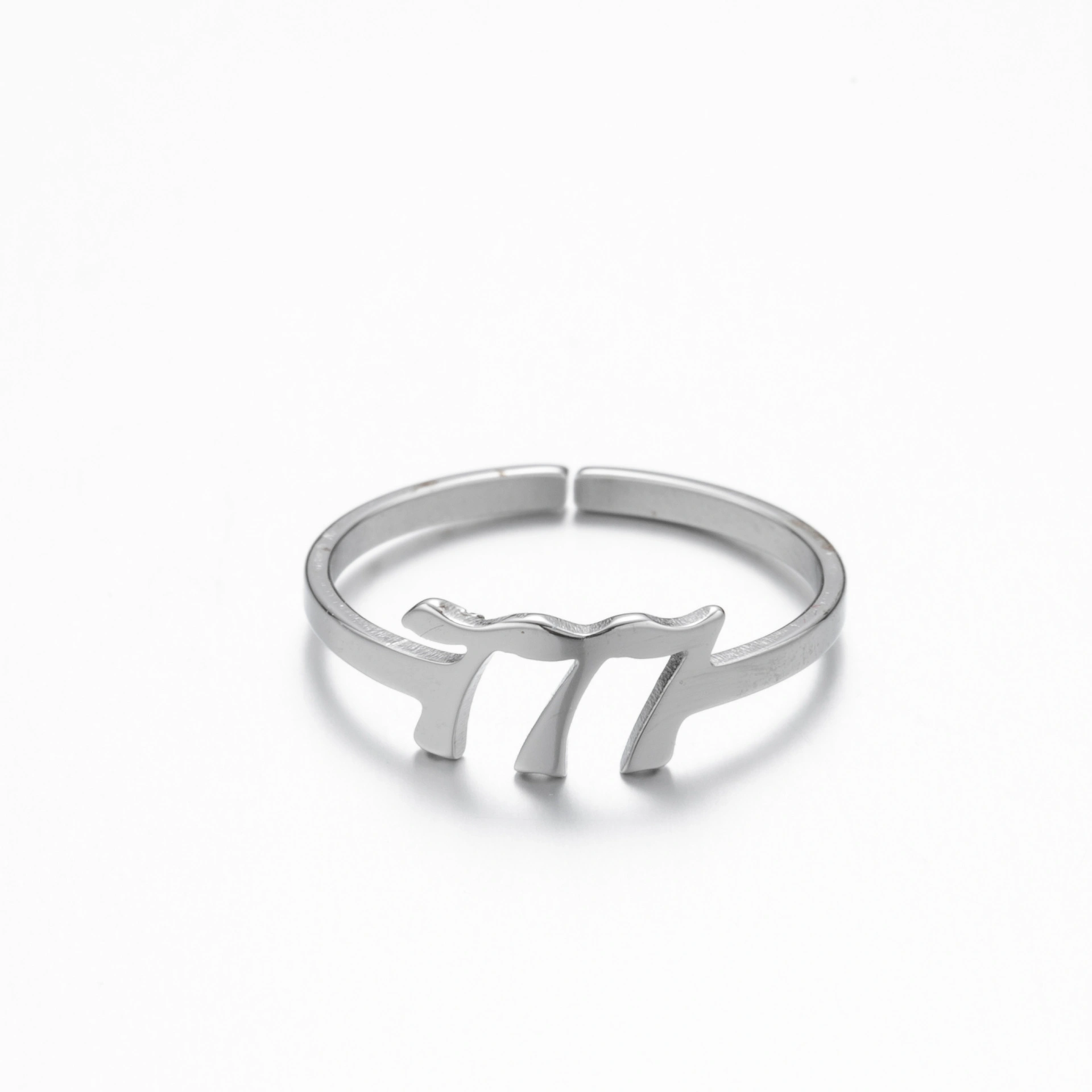 Adjustable Stainless Steel Angel Number Ring – Gold & Silver-Tone Numerology Band