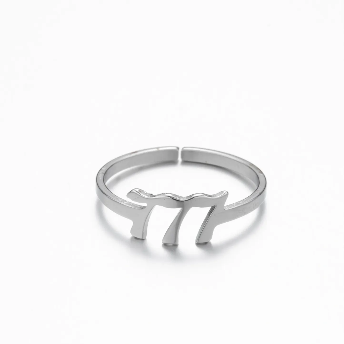 Adjustable Stainless Steel Angel Number Ring – Gold & Silver-Tone Numerology Band
