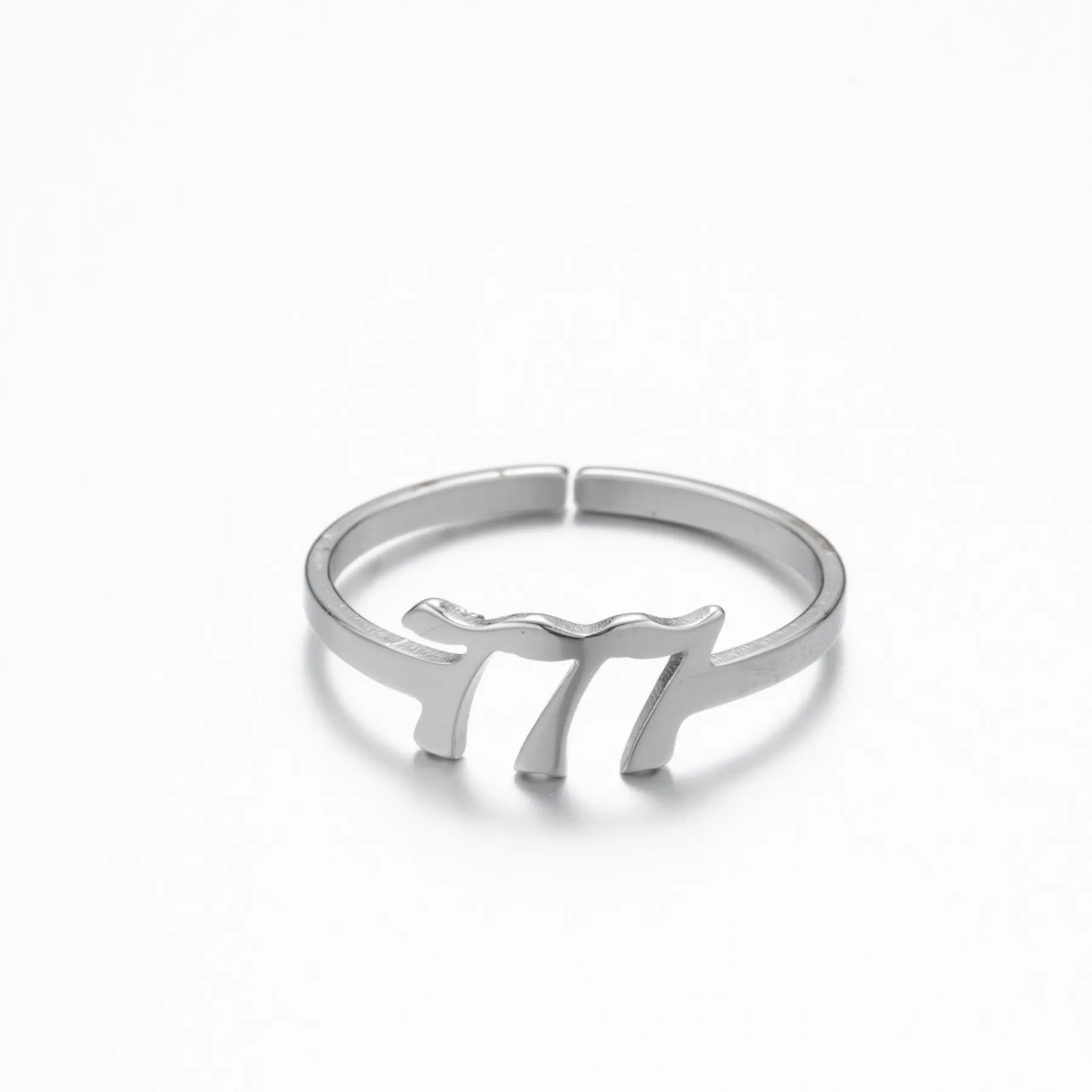 Adjustable Stainless Steel Angel Number Ring – Gold & Silver-Tone Numerology Band