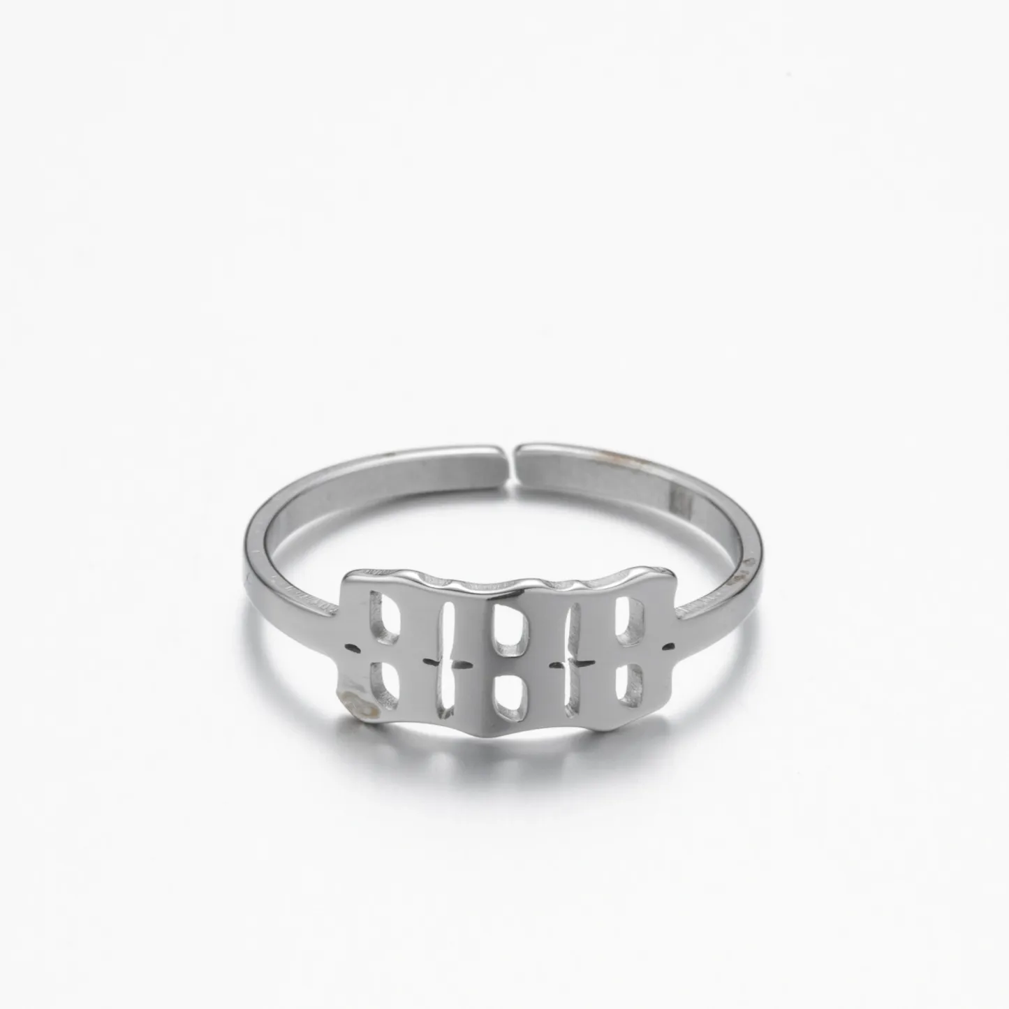 Adjustable Stainless Steel Angel Number Ring – Gold & Silver-Tone Numerology Band