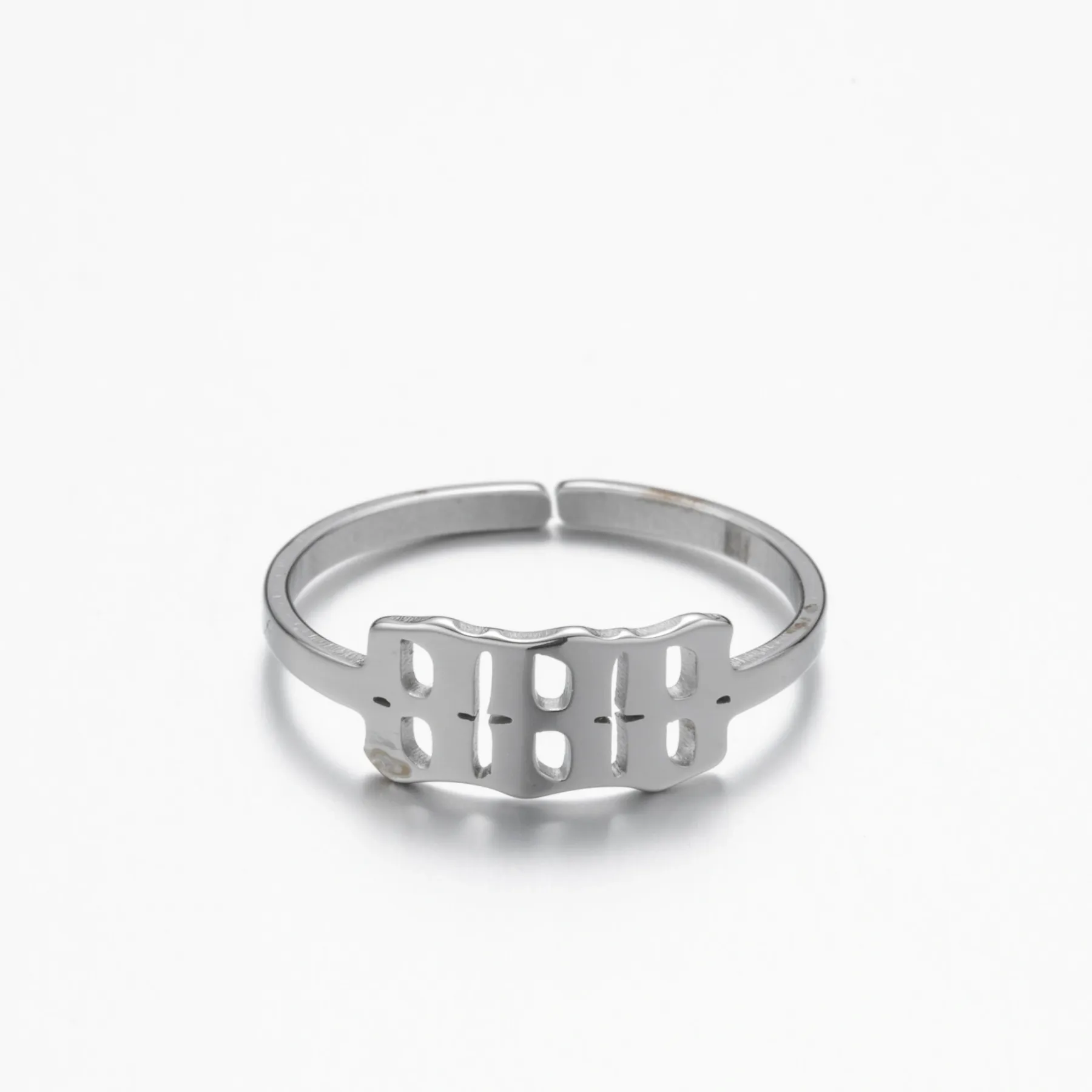 Adjustable Stainless Steel Angel Number Ring – Gold & Silver-Tone Numerology Band