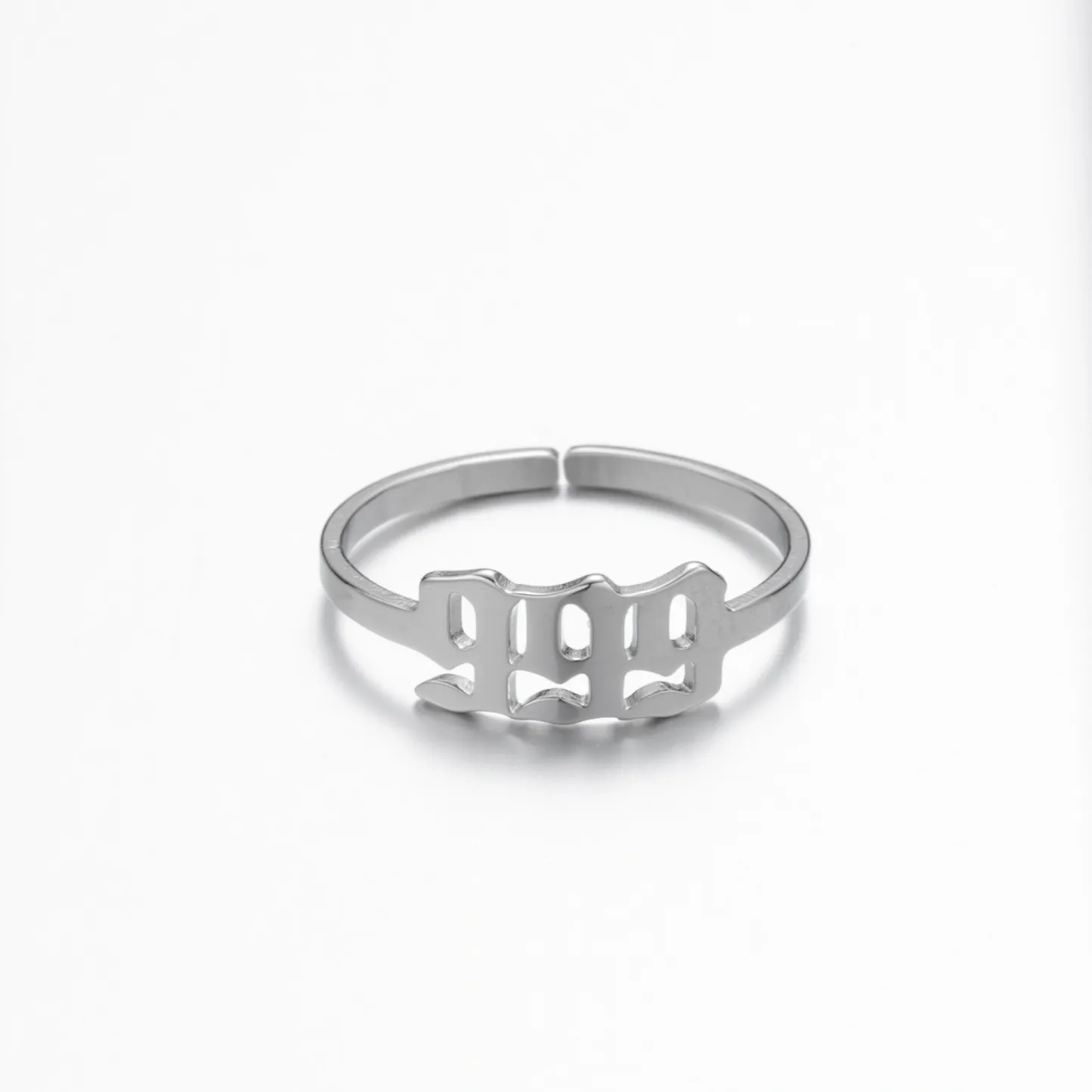 Adjustable Stainless Steel Angel Number Ring – Gold & Silver-Tone Numerology Band