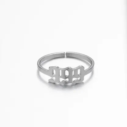 Adjustable Stainless Steel Angel Number Ring – Gold & Silver-Tone Numerology Band