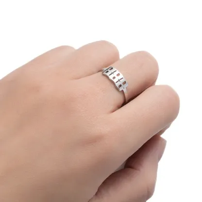 Adjustable Stainless Steel Angel Number Ring – Gold & Silver-Tone Numerology Band
