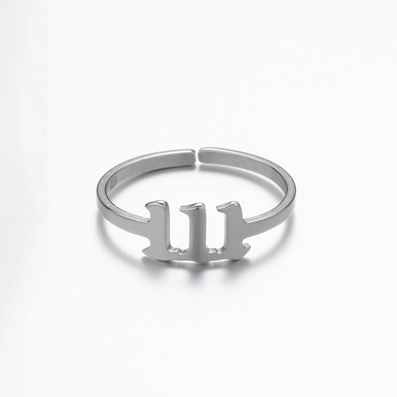 Adjustable Stainless Steel Angel Number Ring – Gold & Silver-Tone Numerology Band